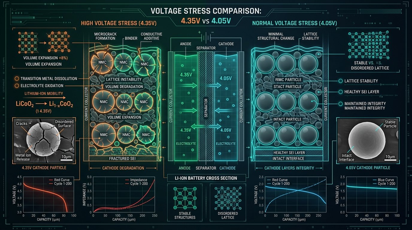 Voltage Stress 4.05V vs 4.35V Diagram