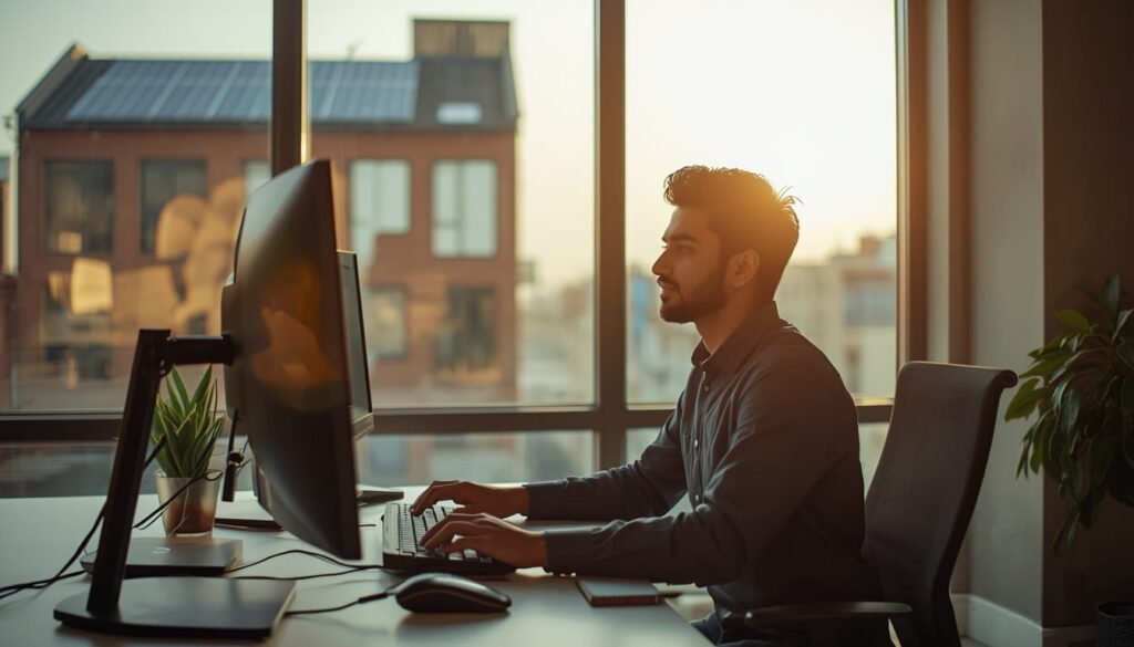 lucid-origin_A_young_South_Asian_male_software_developer_in_a_modern_Lahore_tech_office_worki-0
