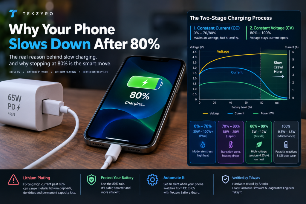 Why Does Fast Charging Slow Down Drastically After 80%? (The CC/CV Physics Explained)