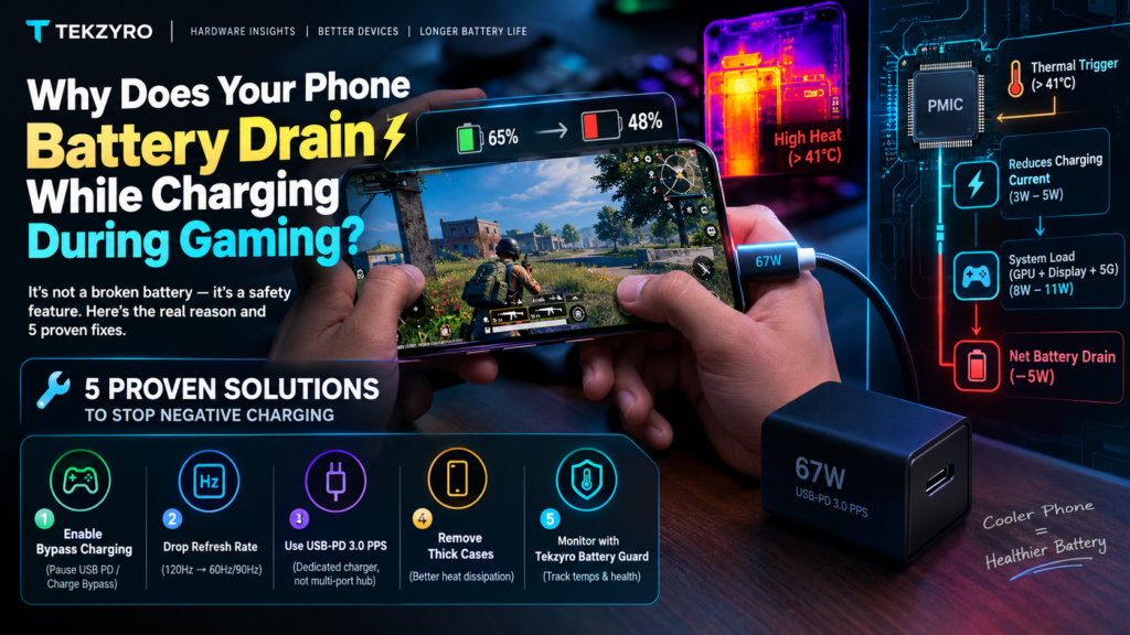 Why Phone Battery Drains While Charging During Gaming (2026 Fix)
