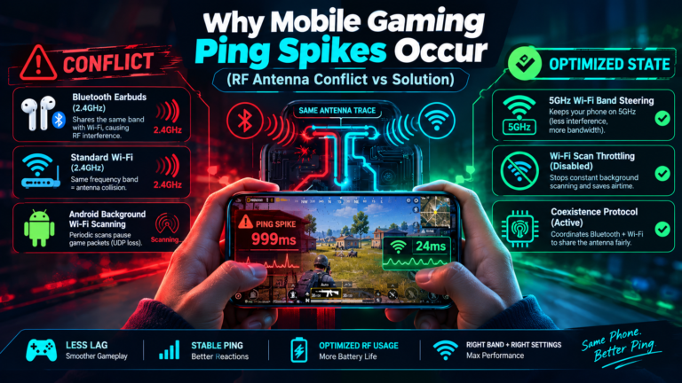 Why Ping Spikes from 20ms to 999ms in Mobile Games (Android Fix 2026)